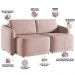 Sofá Cama para Sala de Estar 2 Lugares 216cm Montserrat K01 Veludo Rosê - Lyam Decor