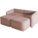 Sofá Cama para Sala de Estar 2 Lugares 216cm Montserrat K01 Veludo Rosê - Lyam Decor