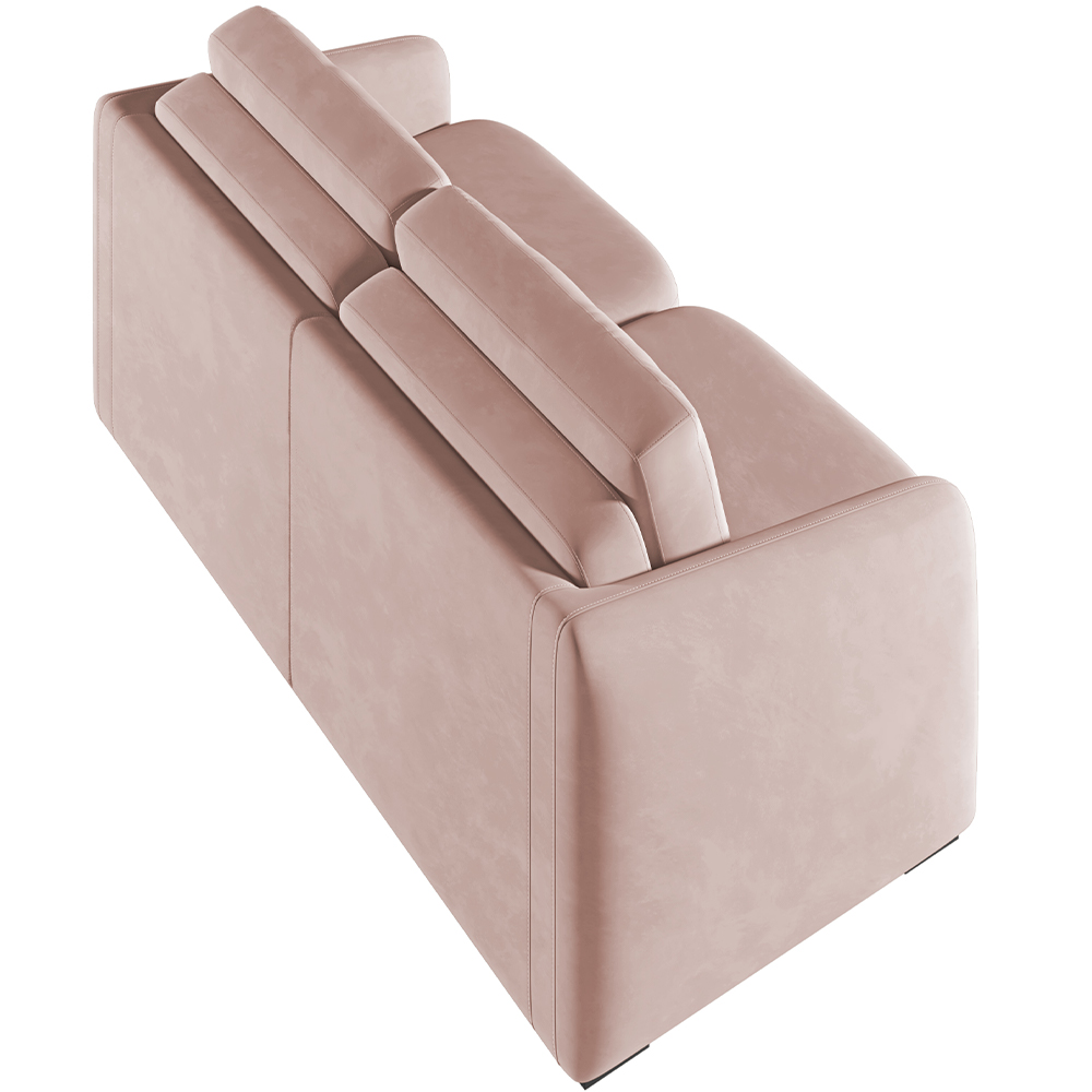 Sofá Cama para Sala de Estar 2 Lugares 216cm Montserrat K01 Veludo Rosê - Lyam Decor