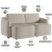 Sofá Cama para Sala de Estar 3 Lugares 236cm Montserrat K01 Bouclê Bege - Lyam Decor