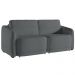 Sofá Cama para Sala de Estar 3 Lugares 236cm Montserrat K01 Bouclê Cinza - Lyam Decor