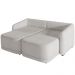 Sofá Cama para Sala de Estar 3 Lugares 236cm Montserrat K01 Bouclê Creme - Lyam Decor