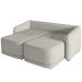 Sofá Cama para Sala de Estar 3 Lugares 236cm Montserrat K01 Linho Cinza - Lyam Decor