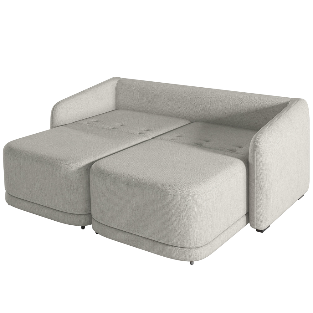 Sofá Cama para Sala de Estar 3 Lugares 236cm Montserrat K01 Linho Cinza - Lyam Decor