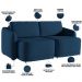 Sofá Cama para Sala de Estar 3 Lugares 236cm Montserrat K01 Veludo Azul Marinho - Lyam Decor