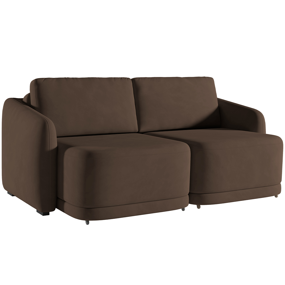 Sofá Cama para Sala de Estar 3 Lugares 236cm Montserrat K01 Veludo Marrom - Lyam Decor