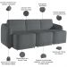 Sofá Cama para Sala de Estar 3 Lugares 246cm Montserrat K01 Bouclê Cinza - Lyam Decor