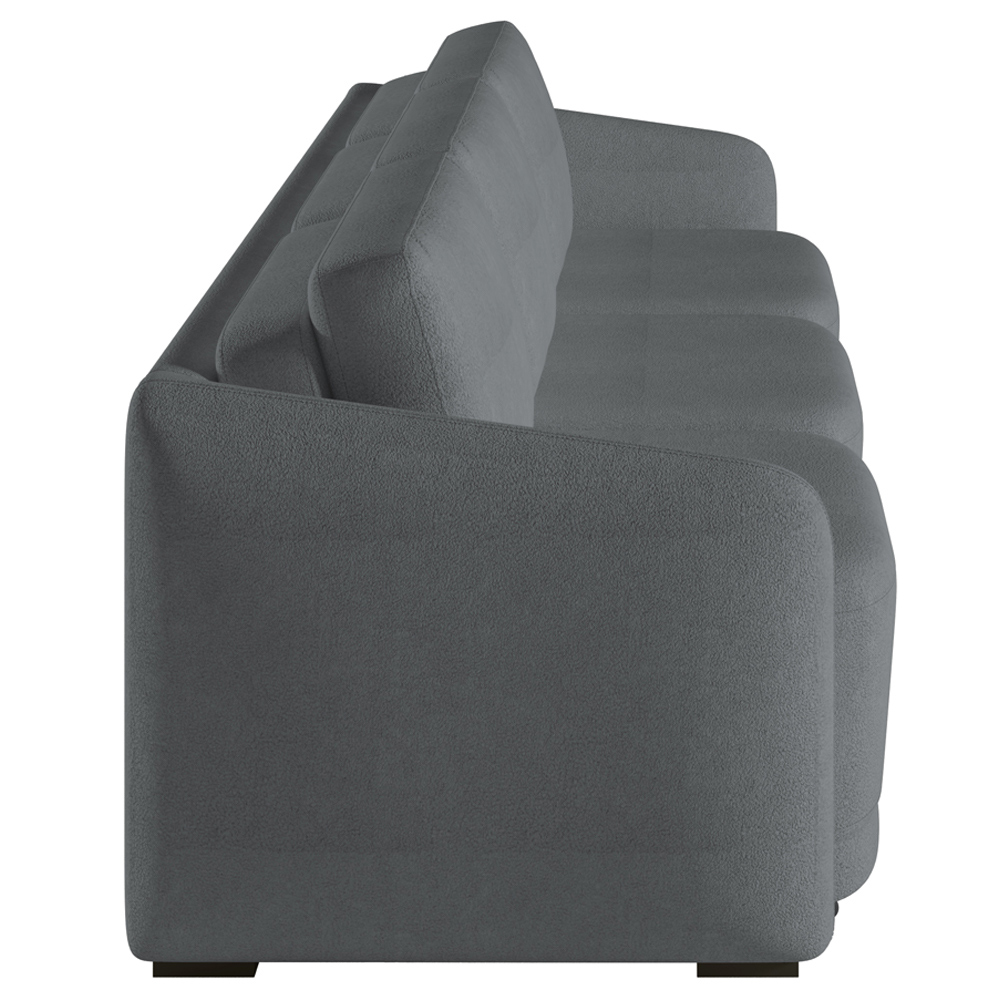 Sofá Cama para Sala de Estar 3 Lugares 246cm Montserrat K01 Bouclê Cinza - Lyam Decor