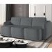 Sofá Cama para Sala de Estar 3 Lugares 246cm Montserrat K01 Bouclê Cinza - Lyam Decor