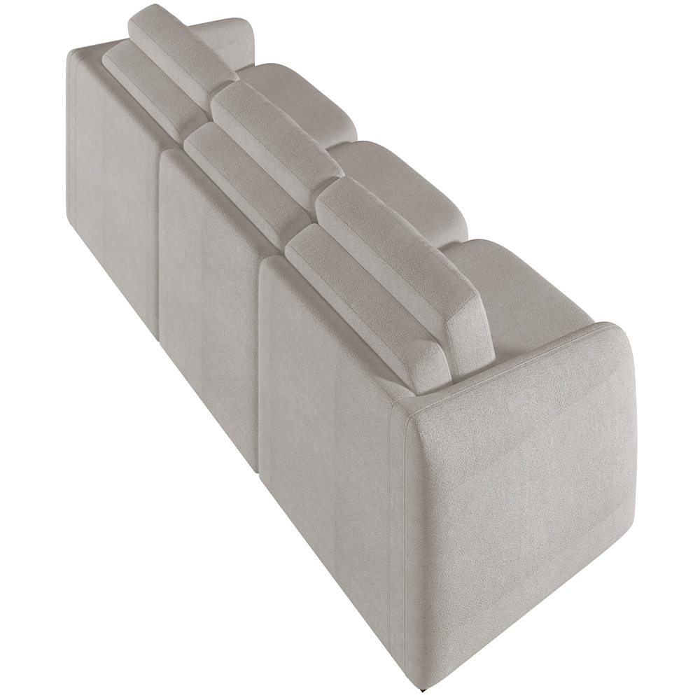 Sofá Cama para Sala de Estar 3 Lugares 246cm Montserrat K01 Bouclê Creme - Lyam Decor