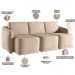 Sofá Cama para Sala de Estar 3 Lugares 246cm Montserrat K01 Veludo Bege - Lyam Decor