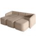 Sofá Cama para Sala de Estar 3 Lugares 246cm Montserrat K01 Veludo Bege - Lyam Decor