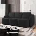 Sofá Cama para Sala de Estar 3 Lugares 246cm Montserrat K01 Veludo Preto - Lyam Decor