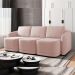Sofá Cama para Sala de Estar 3 Lugares 246cm Montserrat K01 Veludo Rosê - Lyam Decor