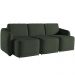 Sofá Cama para Sala de Estar 3 Lugares 246cm Montserrat K01 Veludo Verde - Lyam Decor