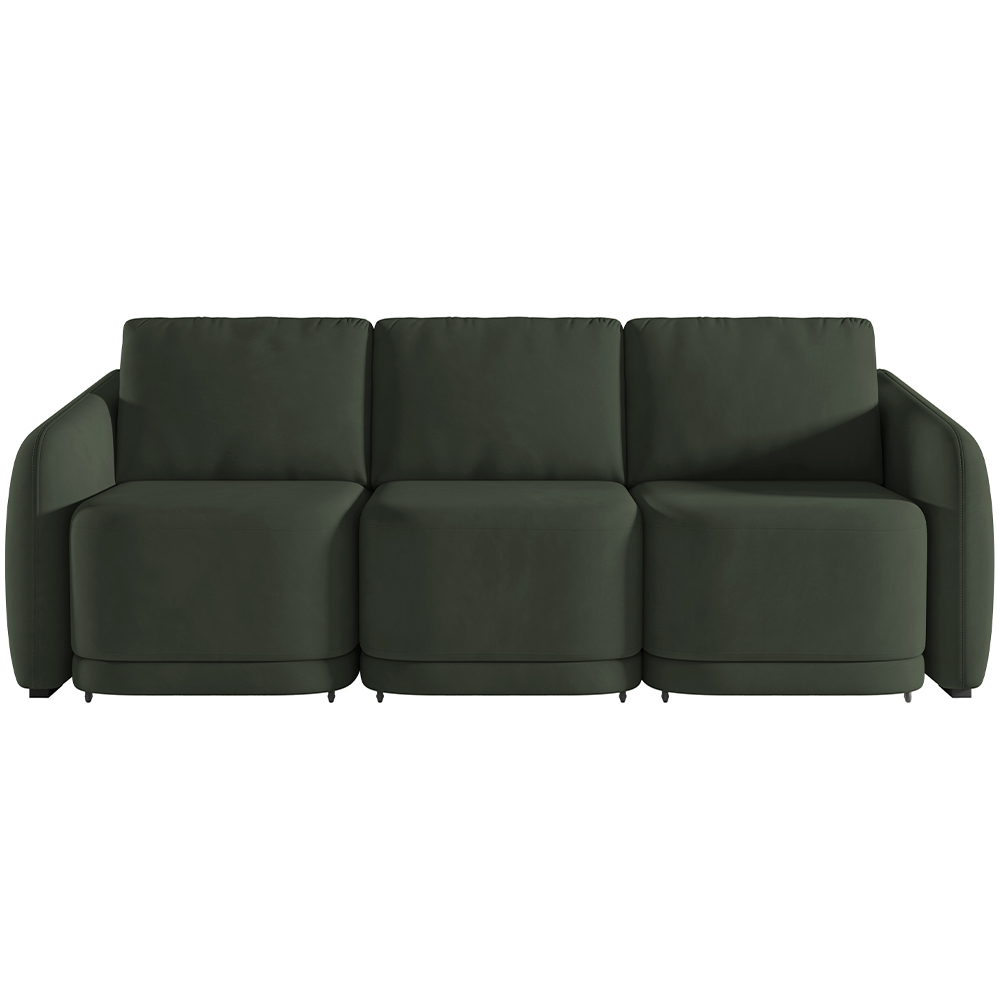 Sofá Cama para Sala de Estar 3 Lugares 246cm Montserrat K01 Veludo Verde - Lyam Decor
