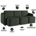 Sofá Cama para Sala de Estar 3 Lugares 246cm Montserrat K01 Veludo Verde - Lyam Decor