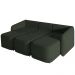 Sofá Cama para Sala de Estar 3 Lugares 246cm Montserrat K01 Veludo Verde - Lyam Decor