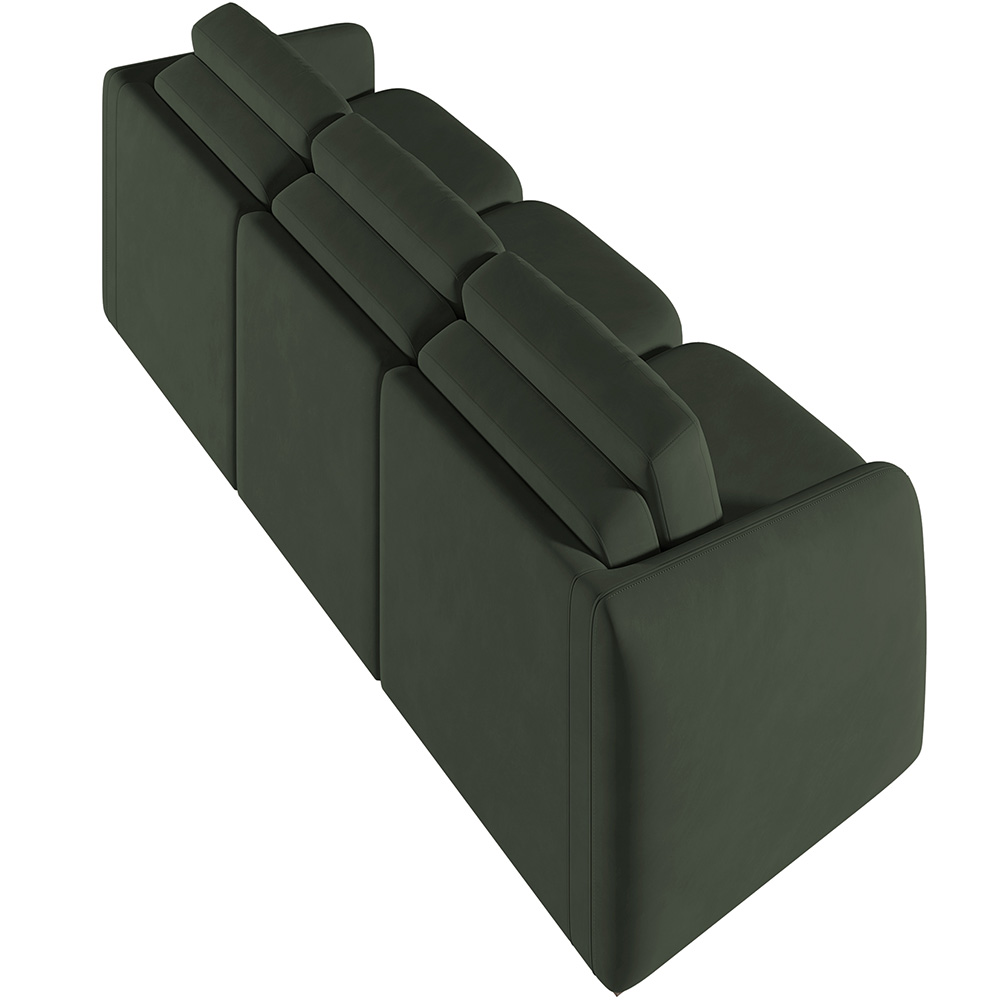 Sofá Cama para Sala de Estar 3 Lugares 246cm Montserrat K01 Veludo Verde - Lyam Decor