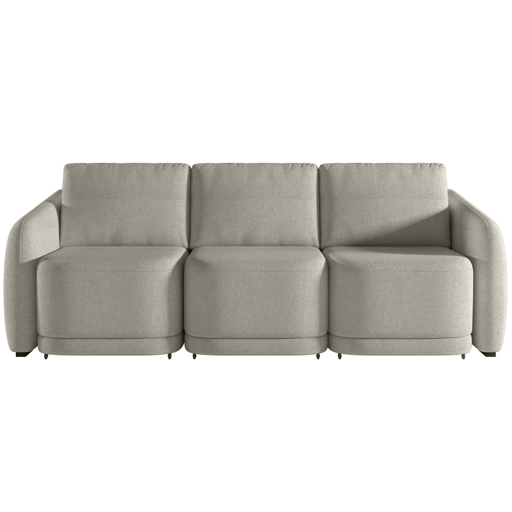Sofá Cama para Sala de Estar 3 Lugares 276cm Montserrat K01 Bouclê Bege - Lyam Decor