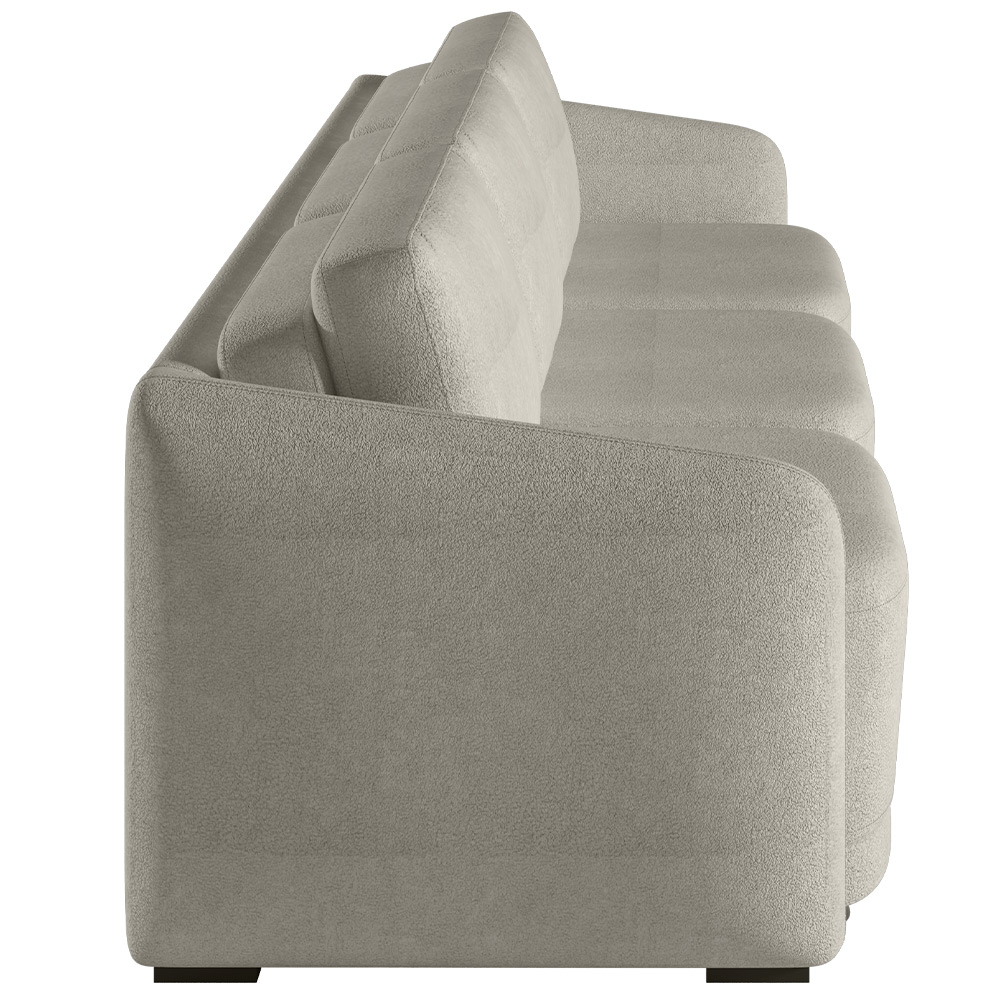 Sofá Cama para Sala de Estar 3 Lugares 276cm Montserrat K01 Bouclê Bege - Lyam Decor