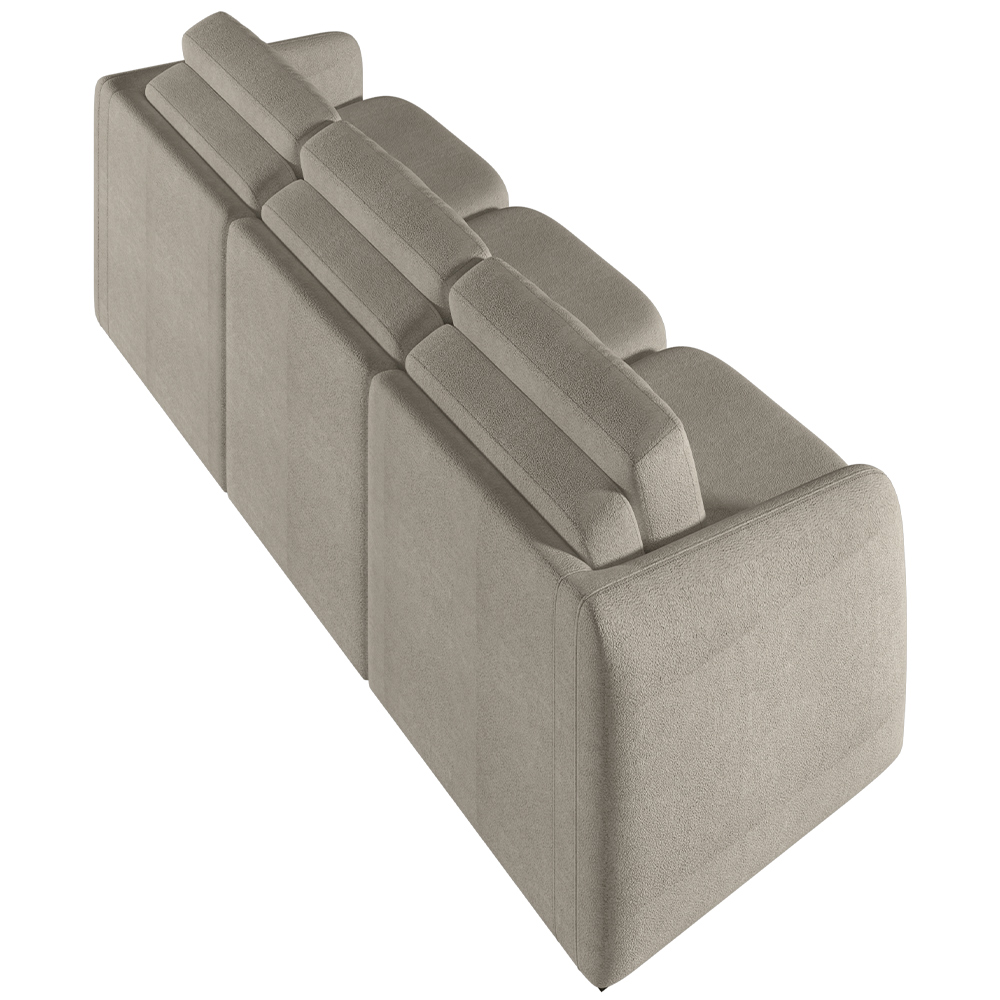 Sofá Cama para Sala de Estar 3 Lugares 276cm Montserrat K01 Bouclê Bege - Lyam Decor