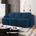 Sofá Cama para Sala de Estar 3 Lugares 276cm Montserrat K01 Veludo Azul Marinho - Lyam Decor