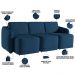 Sofá Cama para Sala de Estar 3 Lugares 276cm Montserrat K01 Veludo Azul Marinho - Lyam Decor
