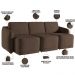 Sofá Cama para Sala de Estar 3 Lugares 276cm Montserrat K01 Veludo Marrom - Lyam Decor