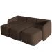 Sofá Cama para Sala de Estar 3 Lugares 276cm Montserrat K01 Veludo Marrom - Lyam Decor