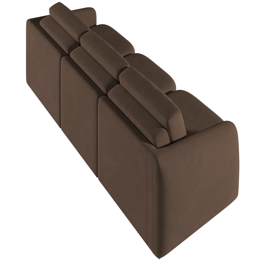 Sofá Cama para Sala de Estar 3 Lugares 276cm Montserrat K01 Veludo Marrom - Lyam Decor
