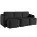 Sofá Cama para Sala de Estar 3 Lugares 276cm Montserrat K01 Veludo Preto - Lyam Decor