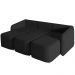 Sofá Cama para Sala de Estar 3 Lugares 276cm Montserrat K01 Veludo Preto - Lyam Decor