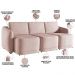 Sofá Cama para Sala de Estar 3 Lugares 276cm Montserrat K01 Veludo Rosê - Lyam Decor