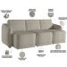 Sofá Cama para Sala de Estar 3 Lugares 306cm Montserrat K01 Bouclê Bege - Lyam Decor