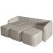Sofá Cama para Sala de Estar 3 Lugares 306cm Montserrat K01 Bouclê Bege - Lyam Decor