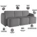 Sofá Cama para Sala de Estar 3 Lugares 306cm Montserrat K01 Bouclê Cinza - Lyam Decor