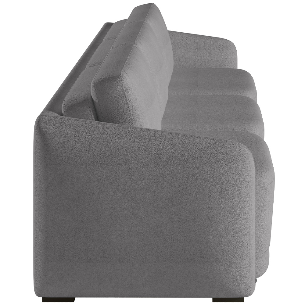 Sofá Cama para Sala de Estar 3 Lugares 306cm Montserrat K01 Bouclê Cinza - Lyam Decor