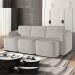 Sofá Cama para Sala de Estar 3 Lugares 306cm Montserrat K01 Bouclê Creme - Lyam Decor