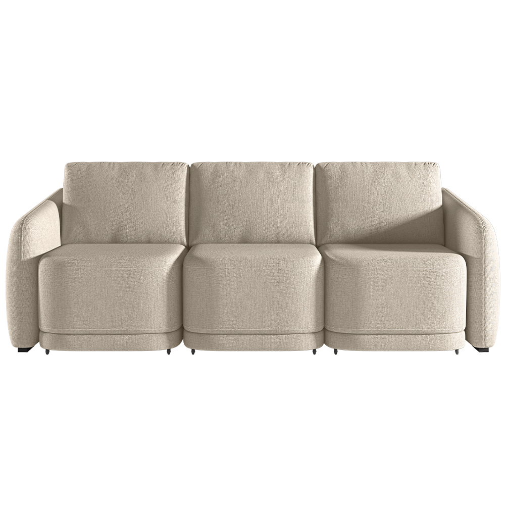 Sofá Cama para Sala de Estar 3 Lugares 306cm Montserrat K01 Linho Bege - Lyam Decor