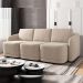 Sofá Cama para Sala de Estar 3 Lugares 306cm Montserrat K01 Veludo Bege - Lyam Decor