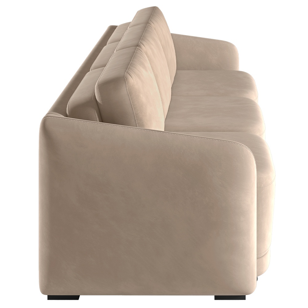 Sofá Cama para Sala de Estar 3 Lugares 306cm Montserrat K01 Veludo Bege - Lyam Decor