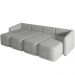 Sofá Cama para Sala de Estar 4 Lugares 316cm Montserrat K01 Linho Cinza - Lyam Decor