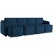 Sofá Cama para Sala de Estar 4 Lugares 316cm Montserrat K01 Veludo Azul Marinho - Lyam Decor