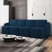 Sofá Cama para Sala de Estar 4 Lugares 316cm Montserrat K01 Veludo Azul Marinho - Lyam Decor
