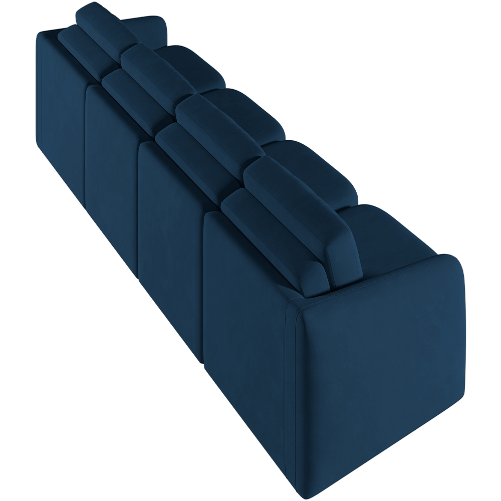 Sofá Cama para Sala de Estar 4 Lugares 316cm Montserrat K01 Veludo Azul Marinho - Lyam Decor