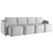 Sofá Cama para Sala de Estar 4 Lugares 316cm Montserrat K01 Veludo Cinza - Lyam Decor