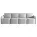 Sofá Cama para Sala de Estar 4 Lugares 316cm Montserrat K01 Veludo Cinza - Lyam Decor