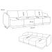 Sofá Cama para Sala de Estar 4 Lugares 316cm Montserrat K01 Veludo Cinza - Lyam Decor