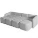 Sofá Cama para Sala de Estar 4 Lugares 316cm Montserrat K01 Veludo Cinza - Lyam Decor